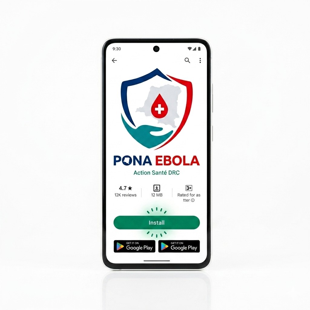 PONA EBOLA — fiche Google Play Store, Action Santé RDC